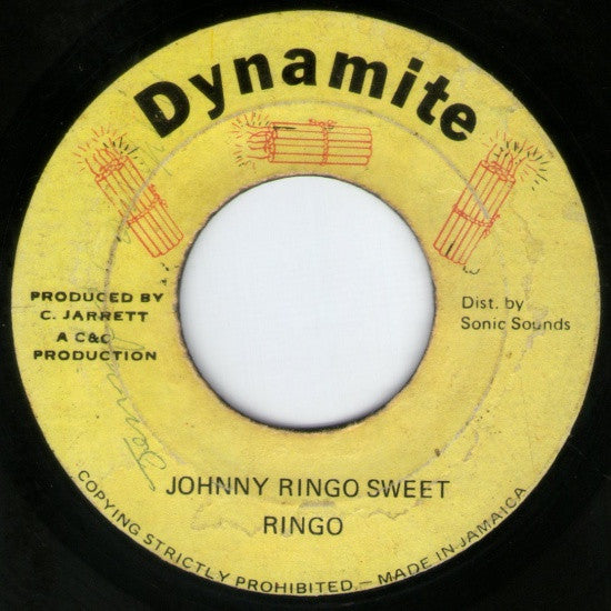 Image of Front Cover of 4153104S: 7" - RINGO, Johnny Ringo Sweet / Version (Dynamite; none, Jamaica )   VG+/VG+