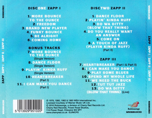 Image of Back Cover of CD - M/M - ZAPP, Zapp I / Zapp II / Zapp III (Robinsongs; WROBIN10CDD, UK 2016, Jewel Case), SEALED,  - 1936064E