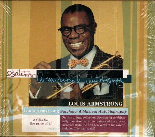 Image of Front Cover of 3xCD - VG/VG - LOUIS ARMSTRONG, Satchmo: A Musical Autobiography (Verve Records; 543 822-2, Europe 2001), ,  - 0636214E