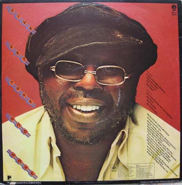Image of Back Cover of LP - VG/VG - CURTIS MAYFIELD, Give Get Take & Have (Buddah; BDLP 4042, UK 1976), ,  - 3726134E
