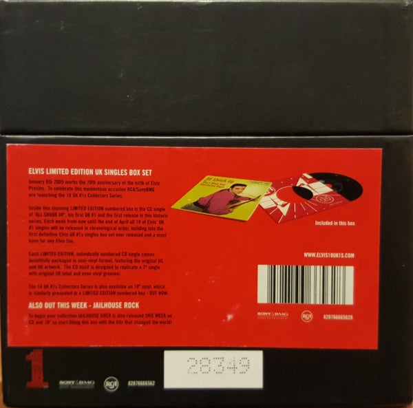 Image of Back Cover of 18xCDs - VG/VG - ELVIS PRESLEY, 18 UK Number 1s (RCA ; 828766665628, UK 2005, Stickered & Numbered Box Set, 18 Inners & Booklet), Limited Edition Number 14076,  - 2116358C