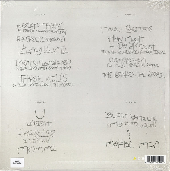 Image of Back Cover of 2xLP - NEW/NEW - KENDRICK LAMAR, To Pimp A Butterfly (Top Dawg Entertainment; 4731100, Europe 2015 Reissue, Gatefold), ,  - 6056065S
