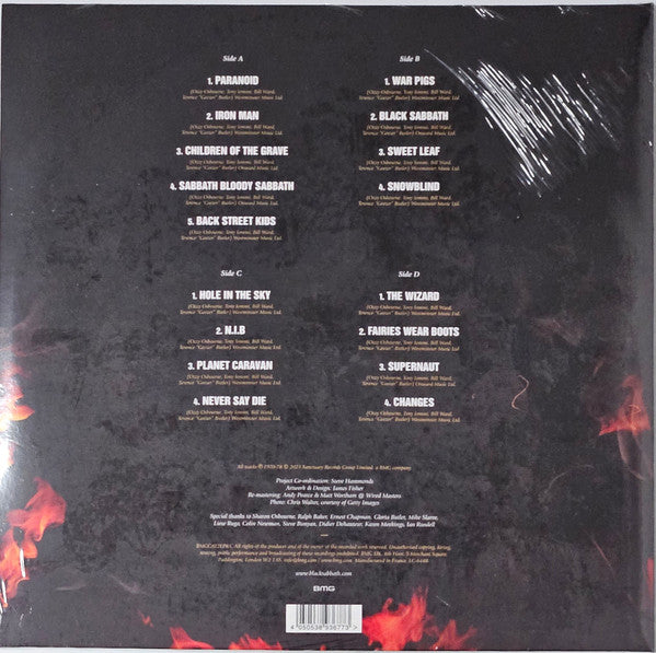 Image of Back Cover of 3534155E: 2xLP - BLACK SABBATH, The Ultimate Collection (BMG; BMGCAT2LP83, Worldwide 2023, Gatefold, 2 Inners, Compilation, Remastered)   NEW/NEW