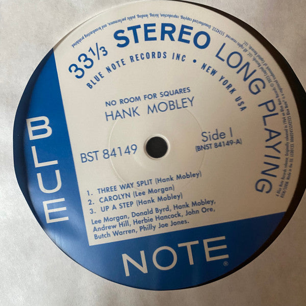 Image of Label Cover of LP - NEW/NEW - HANK MOBLEY, No Room For Squares (Blue Note; 5524252, Worldwide 2023, 180 Gram Vinyl), , In addition to boasting one of Reid Miles  greatest album cover designs, Hank Mobley s 1963 album No Room for Squares is a marvel for the music alone. Standing as one of the tenor saxophonist s finest Blue Note entries the album features two different quintet line-ups performing a set of 6 compelling original tunes by Mobley and Lee Morgan. This Blue Note Classic Vinyl Edition is s