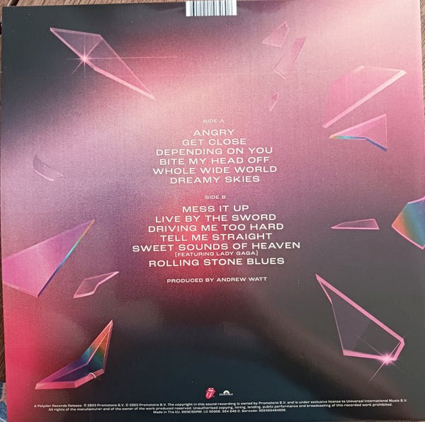Image of Back Cover of 0436194E: LP - THE ROLLING STONES, Hackney Diamonds (Polydor; 5546460, UK & Europe 2023, Gatefold, Inner, Diamond Clear Vinyl)   NEW/NEW