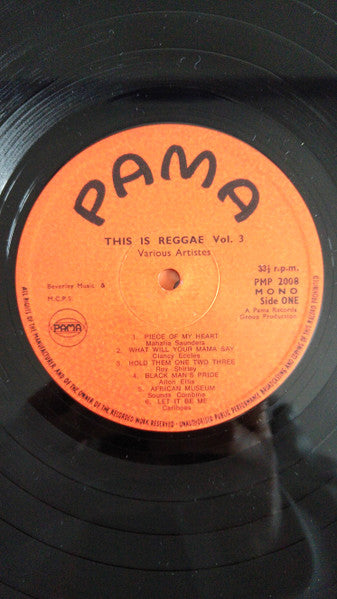 Image of Back Cover of 4914467C: LP - VARIOUS ARTISTS, This Is Reggae - Volume Three (Pama Records; PMP 2008, UK ) Decent copy, light marks only.  VG/VG