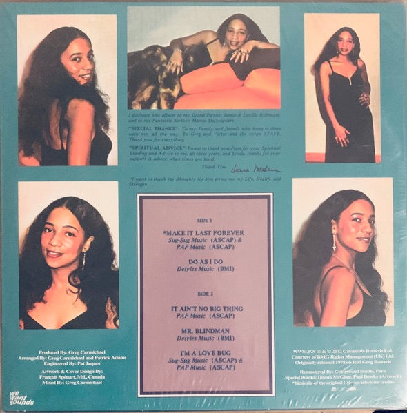 Image of Back Cover of 4853232S: LP - DONNA MCGHEE, Make It Last Forever (Wewantsounds; WWSLP29, France 2019 Reissue, Remastered)   NEW/NEW