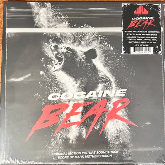 Image of Front Cover of 4213286C: LP - MARK MOTHERSBAUGH, Cocaine Bear (Original Motion Picture Soundtrack) (Waxwork Records; WW180, USA & Europe 2023, Gatefold, Cocaine and Crystal Clear Vinyl)   NEW/NEW