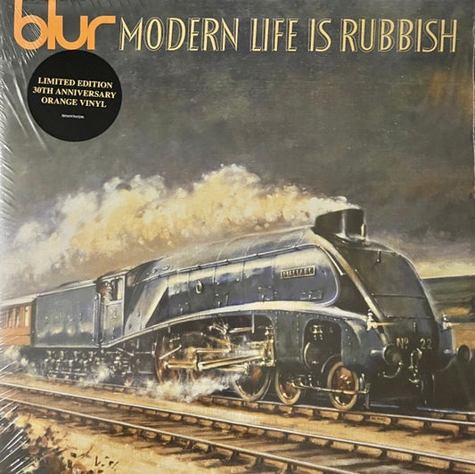 Image of Front Cover of 4854184S: 2xLP - BLUR, Modern Life Is Rubbish (Food; FOODLPX9, Europe 2023 Reissue, Gatefold, 2 Inners, Orange Transparent Vinyl)   NEW/NEW