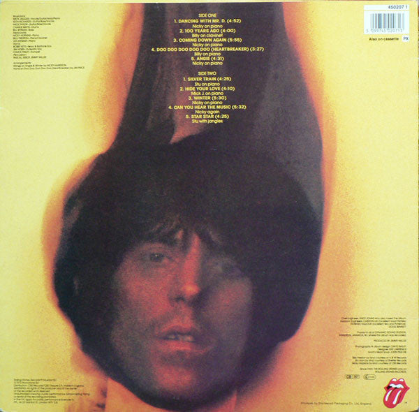 Image of Back Cover of 2144112S: LP - THE ROLLING STONES, Goats Head Soup (Rolling Stones Records; 450207 1, UK & Europe 1973, No Inner, No Insert, Nice Price, Non-Gatefold Version) Nice Price sticker on front cover.  VG/VG+