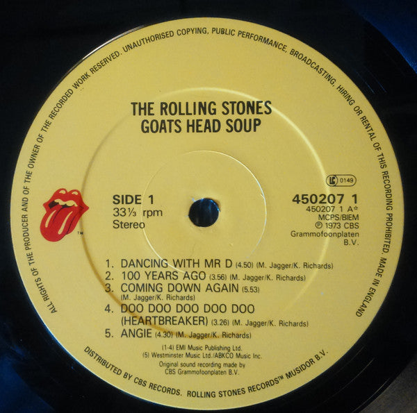 Image of Label Cover of 2144112S: LP - THE ROLLING STONES, Goats Head Soup (Rolling Stones Records; 450207 1, UK & Europe 1973, No Inner, No Insert, Nice Price, Non-Gatefold Version) Nice Price sticker on front cover.  VG/VG+