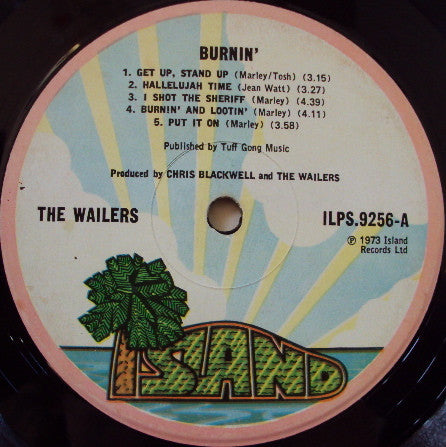 Image of Label Cover of 1914079C: LP - THE WAILERS, Burnin' (Island Pink Rim; ILPS 9256, UK 1973, Gatefold, Inner) Light Marks only.  VG/G+