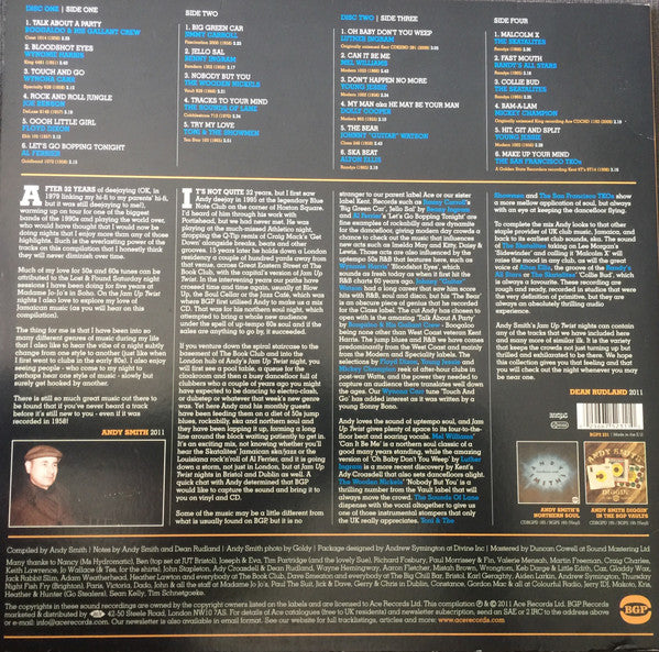 Image of Back Cover of 4733218E: 2xLP - VARIOUS, DJ Andy Smith's Jam Up Twist (BGP Records; BGP2 231, UK 2011)   NEW/NEW