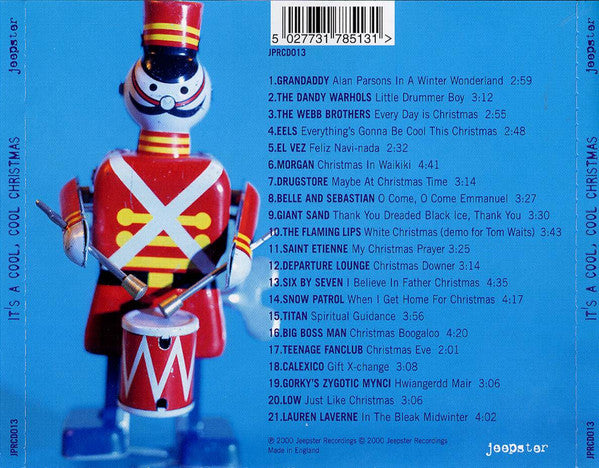 Image of Back Cover of 4233348E: CD - VARIOUS, It's A Cool, Cool Christmas (Jeepster Recordings; JPRCD013, UK 2000, Jewel Case, Inner)   VG+/VG+