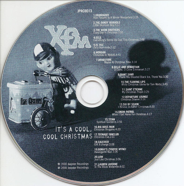 Image of Label of 4233348E: CD - VARIOUS, It's A Cool, Cool Christmas (Jeepster Recordings; JPRCD013, UK 2000, Jewel Case, Inner)   VG+/VG+