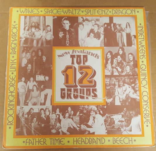 Image of Front Cover of 4323121E: LP - VARIOUS ARTISTS, New Zealand's Top 12 Groups (TMA Records; TMA 1, New Zealand 1976) Writing On Front And Rear Sleeve  VG/VG