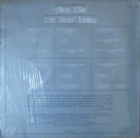 Image of Back Cover of LP - VG/VG - ALTON ELLIS, 25th Silver Jubilee (Sky Note; Sky LP46, UK 1984), ,  - 1726358E