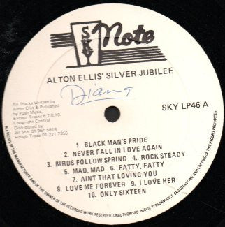 Image of Label Cover of LP - VG/VG - ALTON ELLIS, 25th Silver Jubilee (Sky Note; Sky LP46, UK 1984), ,  - 1726358E