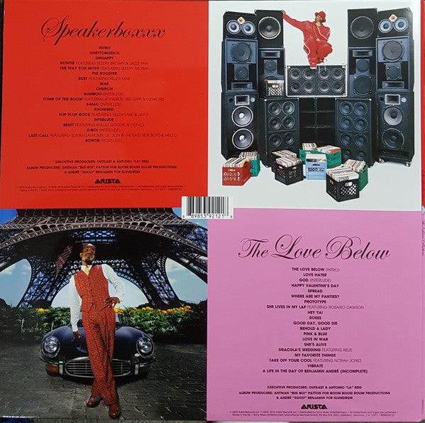 Image of Back Cover of 4844505S: 4xLP - OUTKAST, Speakerboxxx / The Love Below (Arista; 88985392121, Europe 2017 Reissue, Gatefold) Seal opened instore, still in shrinkwrap.  EX/EX