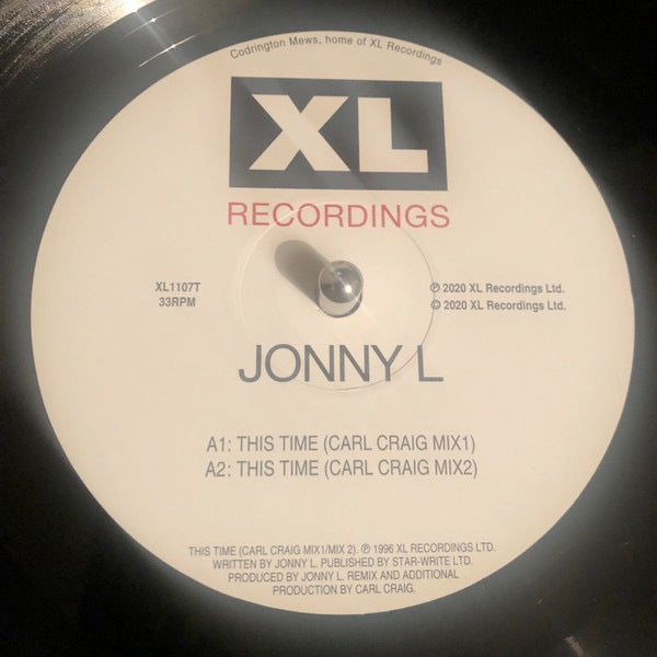 Image of Back Cover of 4453100S: 12" - JONNY L, The Remixes '96-'97 (XL Recordings; XL1107T, UK 2020, Company Sleeve)   NEW/NEW