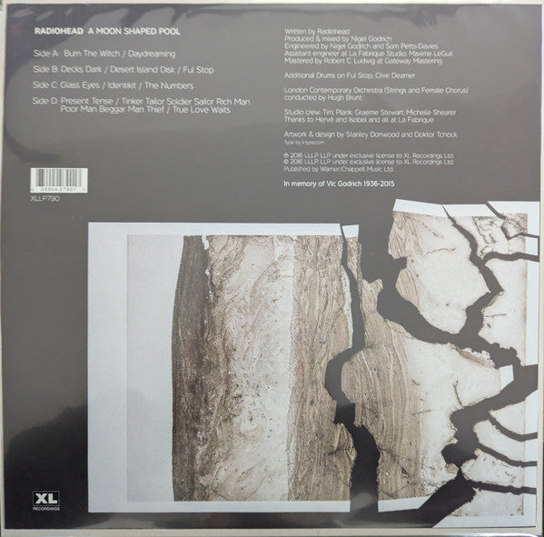 Image of Back Cover of 2xLP - NEW/NEW - RADIOHEAD, A Moon Shaped Pool (XL Recordings; XLLP790, Europe 2022 Reissue, Gatefold, 2 Inners, Optimal Pressing. 180 Gram Vinyl ), ,  - 2916024C