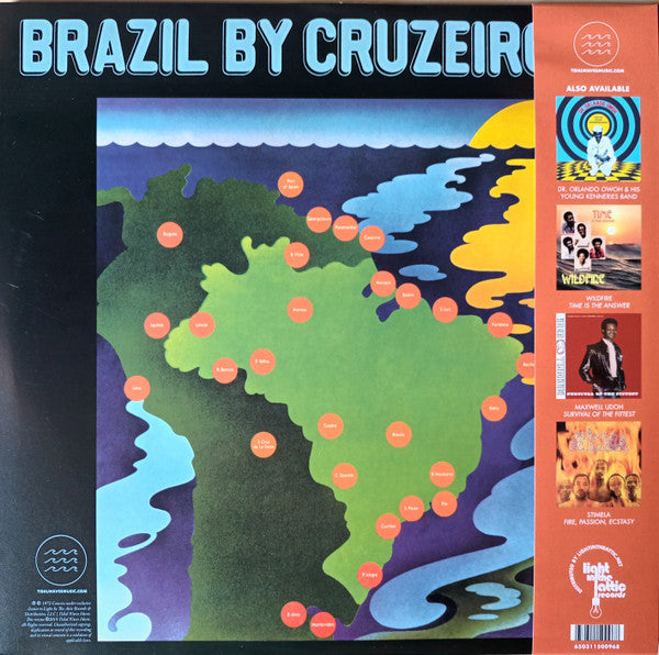 Image of Back Cover of 4453085S: LP - MARCOS VALLE, AZYMUTH, BRAZIL BY MUSIC, Fly Cruzeiro (Tidal Waves Music; TWM44, US 2023, Gatefold, Insert, Tangerine Vinyl)   NEW/NEW