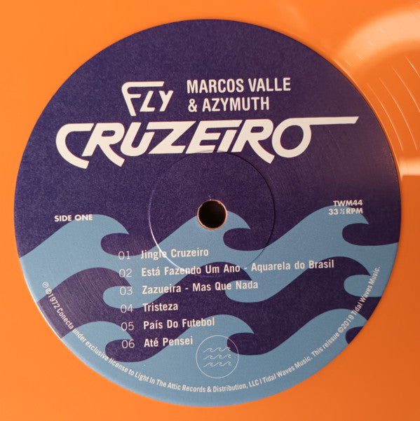 Image of Label of 4453085S: LP - MARCOS VALLE, AZYMUTH, BRAZIL BY MUSIC, Fly Cruzeiro (Tidal Waves Music; TWM44, US 2023, Gatefold, Insert, Tangerine Vinyl)   NEW/NEW