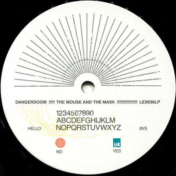 Image of Label Cover of 2xLP - NEW/NEW - DANGERDOOM, The Mouse and The Mask (Lex; LEX036LP, Europe 2015 Reissue, 2 Inners & Insert), , The Mouse and the Mask was produced by Lex super-producer Danger Mouse and masked supervillain MF Doom. The album features Cee-Lo Green (also of Gnarls Barkley), Talib Kweli, Ghostface Killah, Money Mark and the cast of cult cartoon show Aqua Teen Hunger Force and ten years on remains Doom's best selling album to date. - 2456015S