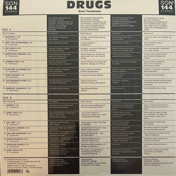 Image of Back Cover of 0334189E: LP - SVEN TORSTENSON, Drugs (Be With Records; BEWITH136LP , Europe 2023 Reissue)   NEW/NEW