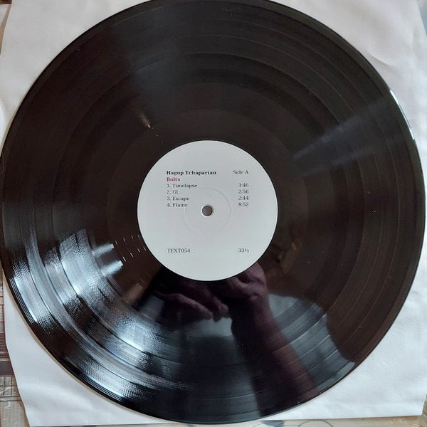 Image of Label Cover of 3625386E: LP - HAGOP TCHAPARIAN, Bolts (Text Records; TEXT054, UK 2022, Picture Sleeve, Inner) Still In Shrinkwrap  VG+/VG+
