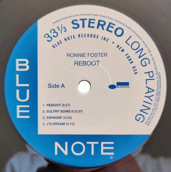 Image of Label Cover of 4644311S: LP - RONNIE FOSTER, Reboot (Blue Note; 00602445499854, Europe 2022, Insert) Hairlines on B side. Still in shrinkwrap.  EX/VG+