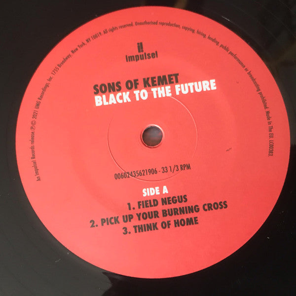 Image of Label Cover of 4614328C: 2xLP - SONS OF KEMET, Black To The Future (Impulse!; 00602435621661, Europe 2021, Gatefold, Inside of sleeve is black) Small seam splits to top of sleeve.  VG/VG+