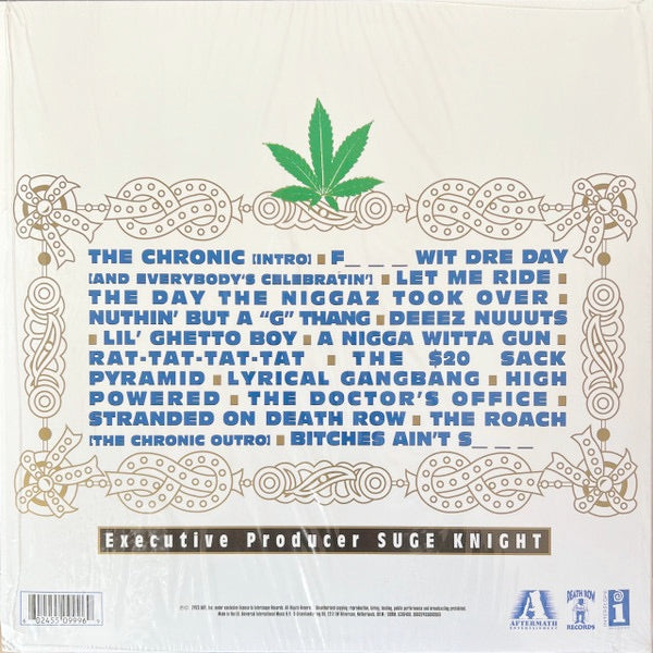 Image of Back Cover of 4554142S: 2xLP - DR. DRE, The Chronic (Death Row Records; 00602455099969, Europe 2023 Reissue, Insert)   NEW/NEW