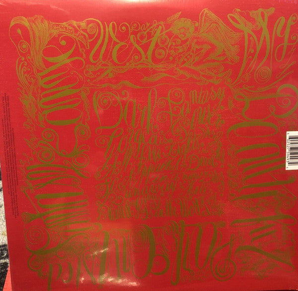 Image of Back Cover of 3xLP - NEW/NEW - KANYE WEST, My Beautiful Dark Twisted Fantasy (Roc-A-Fella Records; 2759493, US 2023 Reissue, Die Cut Triple Gatefold With Large Gold Sticker on Front, 5 Prints and Poster), ,  - 0256149S