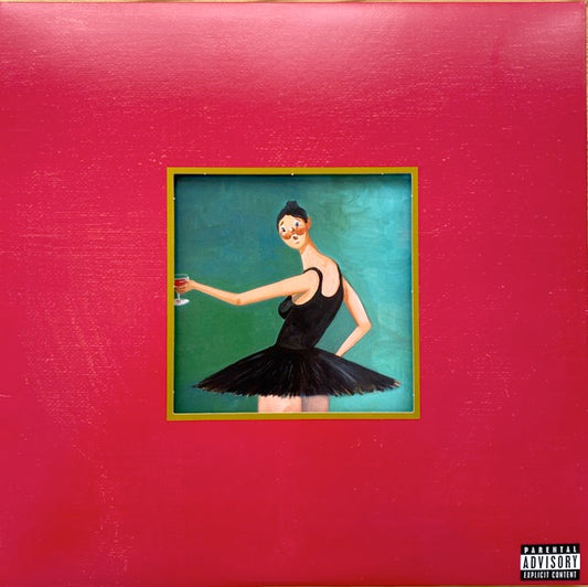 Image of Front Cover of 3xLP - NEW/NEW - KANYE WEST, My Beautiful Dark Twisted Fantasy (Roc-A-Fella Records; 2759493, US 2023 Reissue, Die Cut Triple Gatefold With Large Gold Sticker on Front, 5 Prints and Poster), ,  - 2556163S