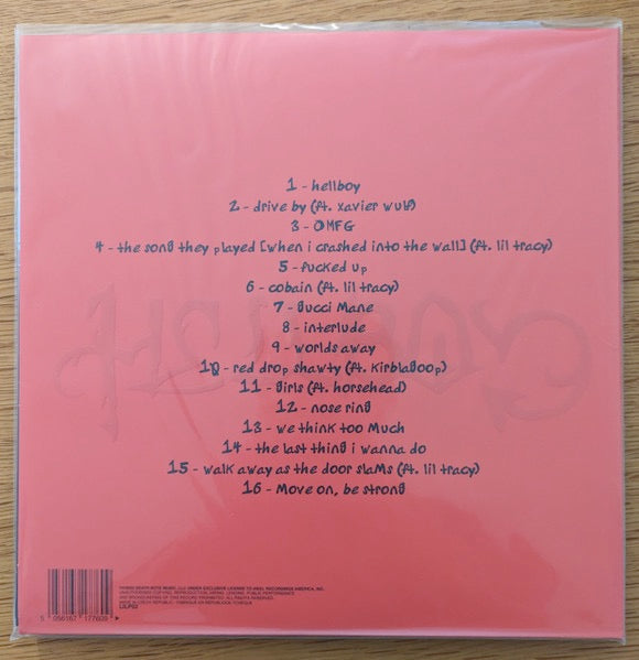 Image of Back Cover of 3854014S: 2xLP - LIL PEEP, Hellboy (Death Note Music, LLC; LILP02, US 2023, Gatefold, 2 Inners, Sticker, Fire Red Vinyl)   NEW/NEW