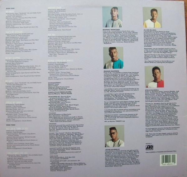 Image of Back Cover of LP - VG/VG - TROOP, Attitude (Atlantic; 82035-1, US 1989), Sleeve has stickered shrink on it, some wear along opening and corners. No company inner,  - 0816447C