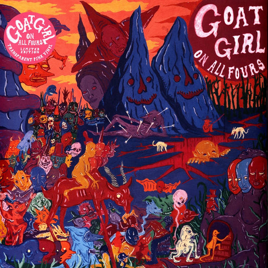 Image of Front Cover of 4314529C: 2xLP - GOAT GIRL, On All Fours (Rough Trade  ; RT0154LP, UK, Europe & US 2021, Gatefold, 2 Inners & Insert, Pink Transparent Vinyl)   EX/VG+