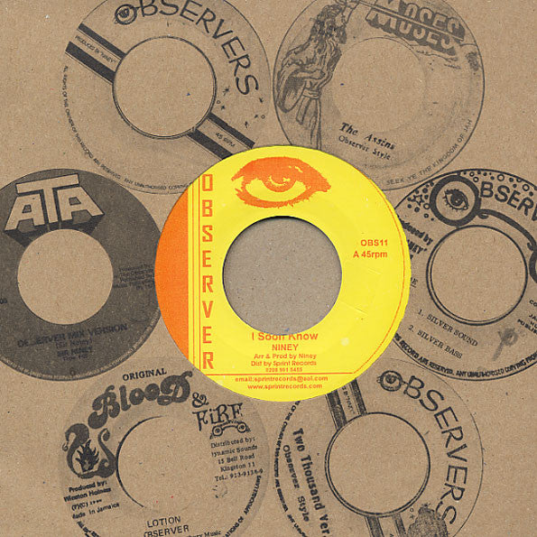Image of Front Cover of 7" - VG+/VG+ - NINEY THE OBSERVER, I Soon Know (Observer; OBS11, UK 2010 Reissue, Company Sleeve), ,  - 2216171C