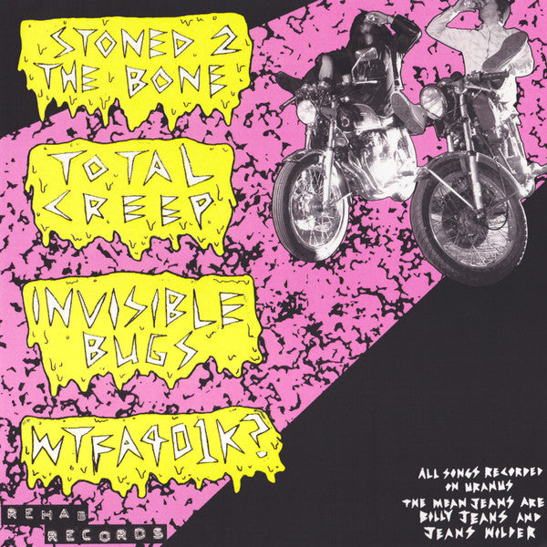 Image of Back Cover of 4523513E: 7" EP - MEAN JEANS, Stoned 2 The Bone (Rehab Records ; RR 008, US 2008, Fold Over Sleeve, No Insert, No Sticker, With Vanilla Ice Yo MTV Raps Card)   VG+/EX