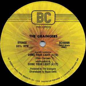 Image of Back Cover of 4643046S: LP - THE GRAINGERS, Shine Your Light (BC Records; BC4009, US 1982, Plain sleeve) Light marks only.   /VG