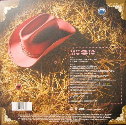 Image of Back Cover of 12" - VG/VG+ - MADONNA, Music (Maverick; 9362 44923 0, Europe 2000, Picture Sleeve), Edge wear, creased down right hand side.,  - 3316115C