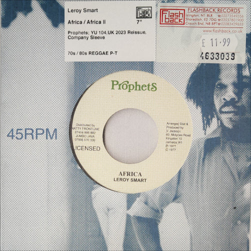 Image of Front Cover of 4613364C: 7" - LEROY SMART, Africa / Africa II (Prophets; YU 104, UK 2023 Reissue, Company Sleeve)   M/M