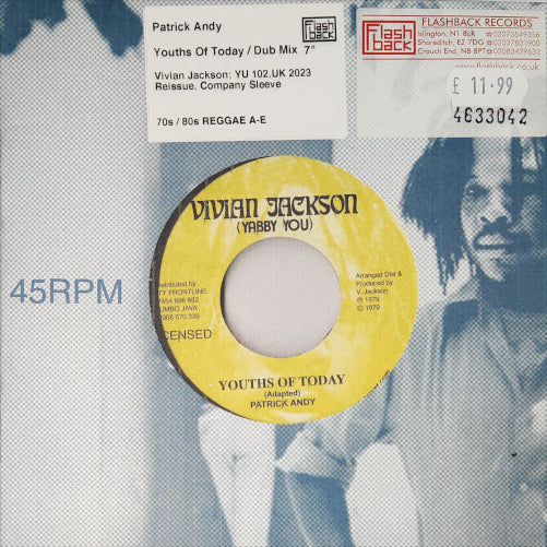 Image of Front Cover of 4823225E: 7" - PATRICK ANDY, Youths Of Today / Dub Mix (Vivian Jackson; YU 102, UK 2023 Reissue, Company Sleeve)   M/M