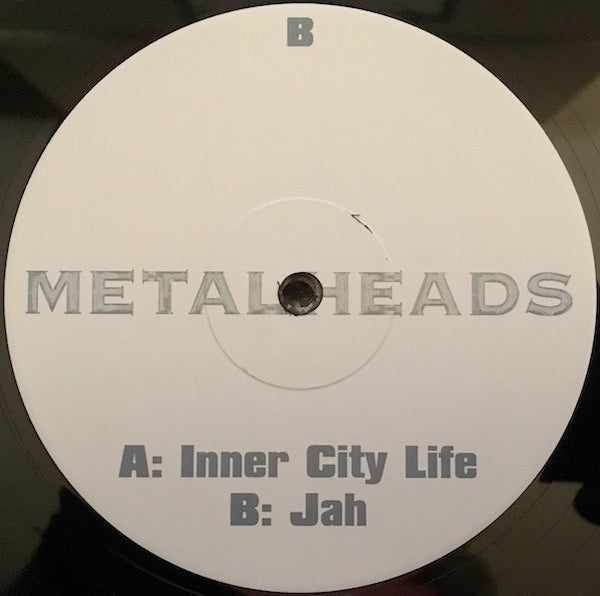 Image of Back Cover of 12" - /G+ - METALHEADS, Inner City Life (FFRR; FXDJ 251, UK 1994, Promo, Plain Sleeve), Felt tip on label., A	Inner City LifeB	Jah - 4226158E