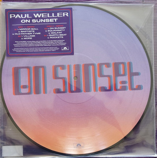 Image of Front Cover of 4613262C: 2xLP - PAUL WELLER, On Sunset (Polydor; 0880415, Europe 2020, Stickered Plastic Sleeve, Picture Disc)   VG+/VG+