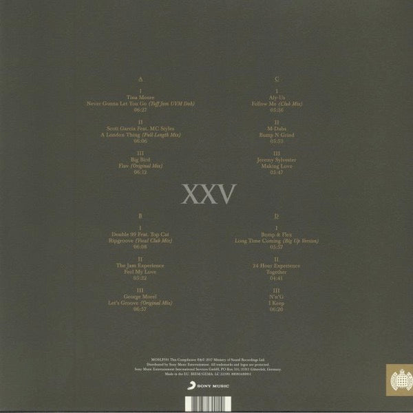 Image of Back Cover of 2xLP - VG+/VG+ - VARIOUS, Garage XXV (Ministry of Sound; MOSLP501, Europe 2017, Gatefold), Strong VG+,  - 3246054S