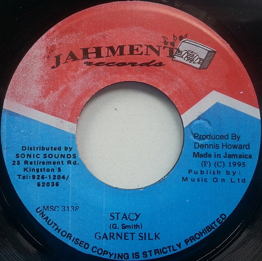 Image of Front Cover of 4653040S: 7" - GARNET SILK, Stacy / Version (Jahmento Records; MSC 3138, Jamaica 1995)   /VG+