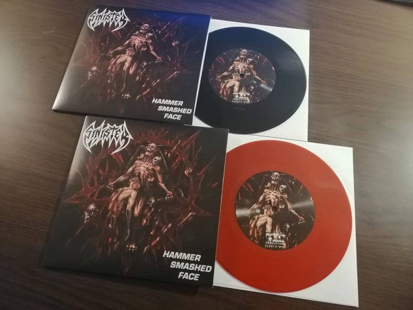 Image of Label Cover of 4653043S: 7" - SINISTER / PROFANITY, Hammer Smashed Face / Catatonia (Immortal Souls Productions; ISP 050/2018, Slovakia 2018, Picture Sleeve, Booklet, Limited Edition of 100, Red Vinyl)   VG+/VG+