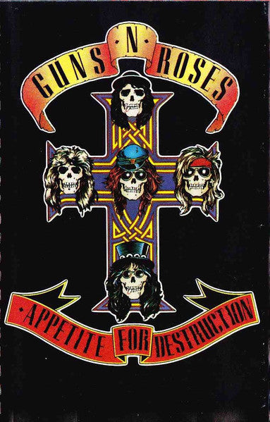 Image of Front Cover of Cassette - VG+/VG+ - GUNS N' ROSES, Appetite For Destruction (Geffen Records; GEC 24148, Europe 1991 Reissue), ,  - 2636051E